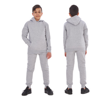 Solid pocket hoodie and drawstring bottom