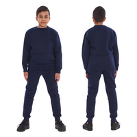 2pcs Solid Joger Set Drawstring waist pants