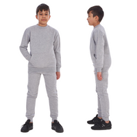 2pcs Solid Joger Set Drawstring waist pants