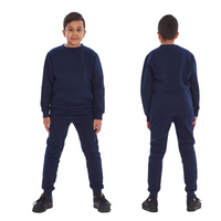 2pcs Solid Joger Set Drawstring waist pants
