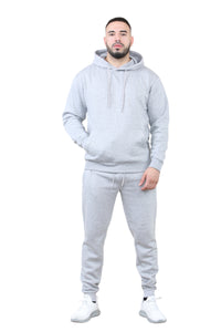 Solid pocket hoodie and drawstring bottom