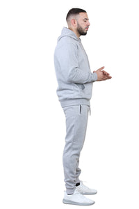 Solid pocket hoodie and drawstring bottom