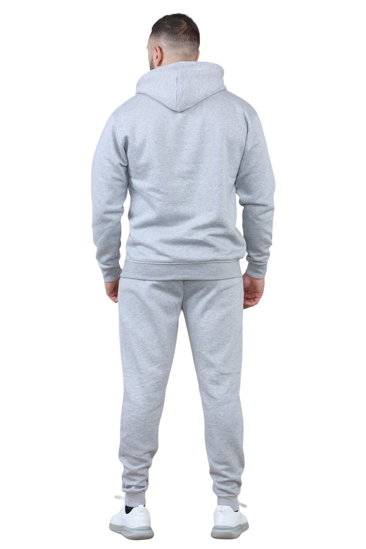 Solid pocket hoodie and drawstring bottom