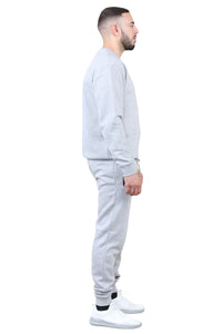 2pcs Solid Joger Set Drawstring waist pants