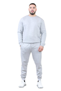 2pcs Solid Joger Set Drawstring waist pants