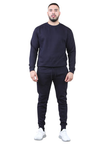 2pcs Solid Joger Set Drawstring waist pants