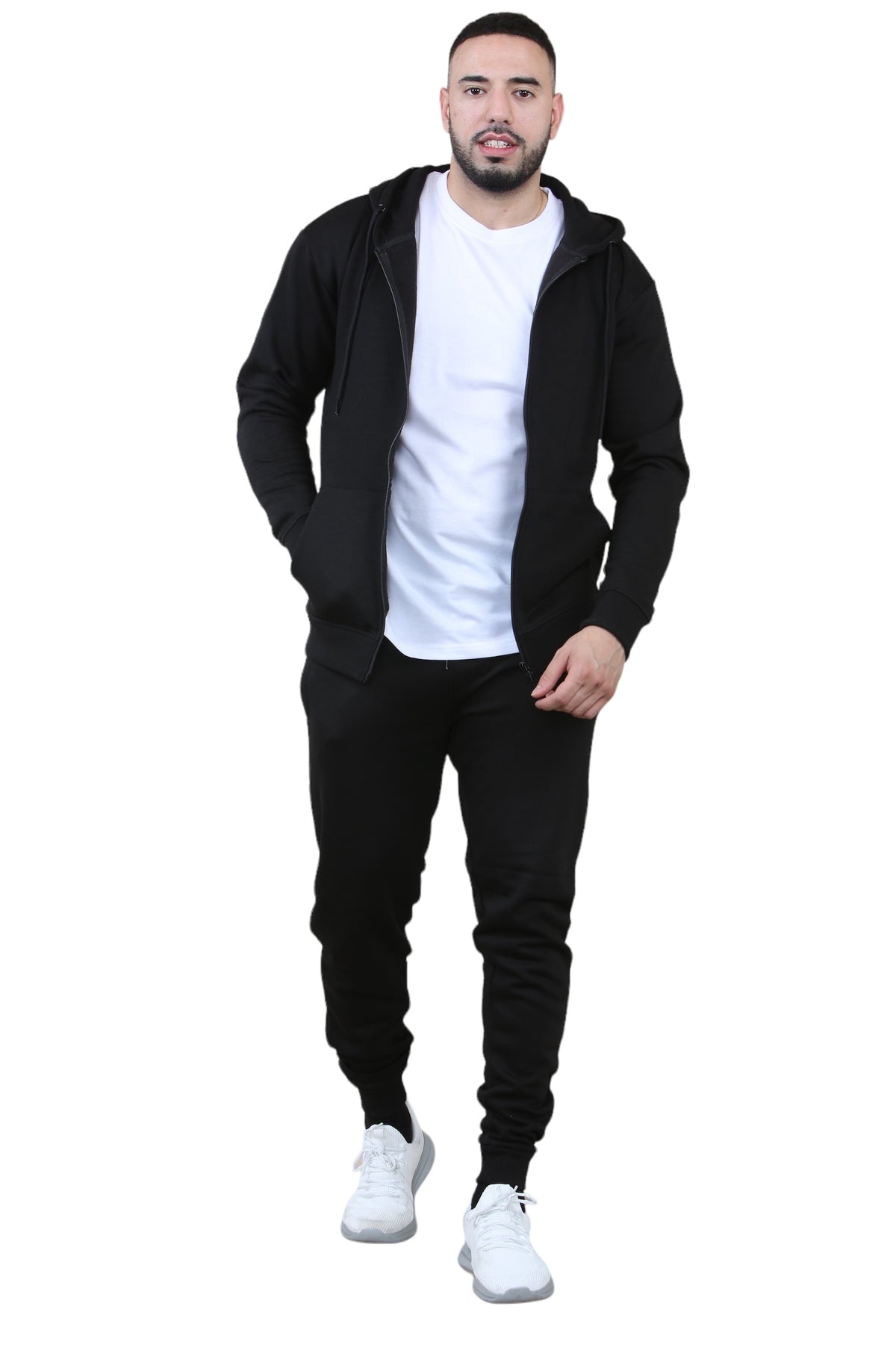2 pcs Zipper Hoodie & Drawstring waist pant