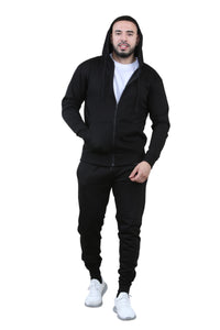 2 pcs Zipper Hoodie & Drawstring waist pant