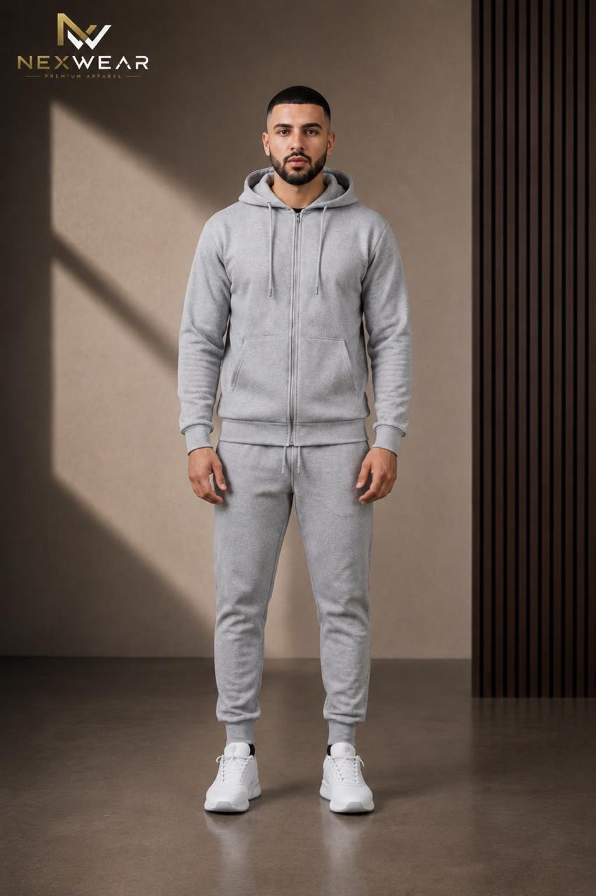 2 pcs Zipper Hoodie & Drawstring waist pant