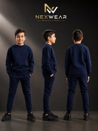 2pcs Solid Joger Set Drawstring waist pants