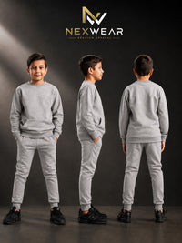 2pcs Solid Joger Set Drawstring waist pants