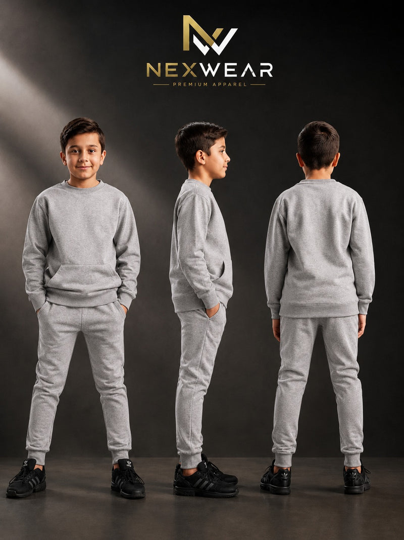 2pcs Solid Joger Set Drawstring waist pants