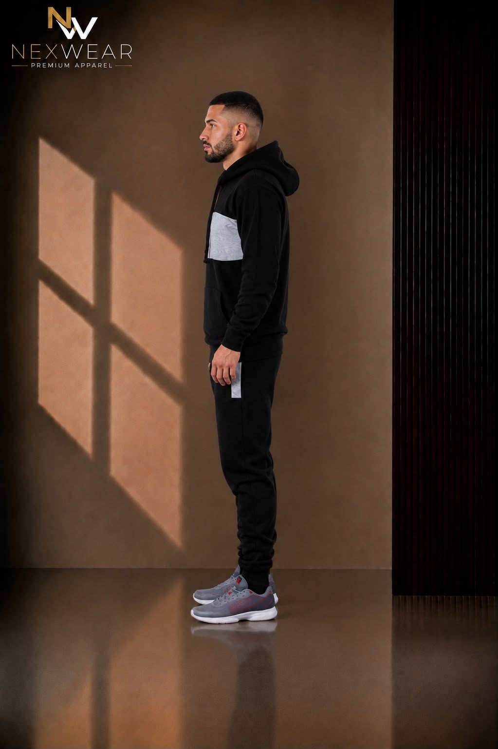 NEXWEAR Men's Premium Front Panel Hoodie Set
