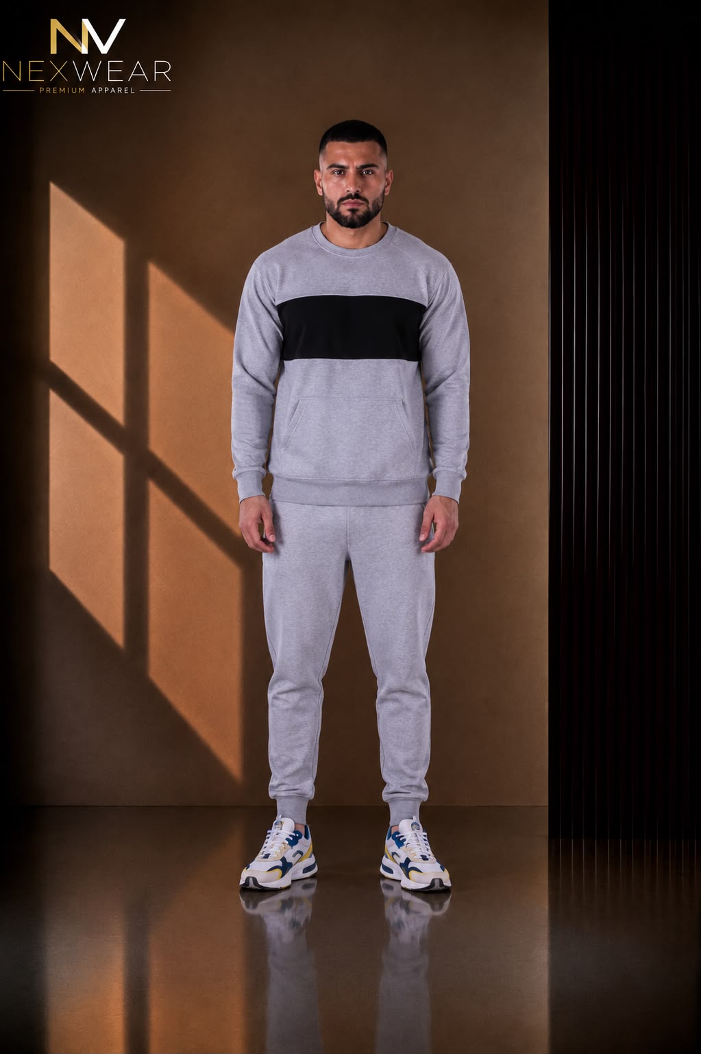 NEXWEAR Men's Premium Front Panel Sweat Suit & Joggers Set