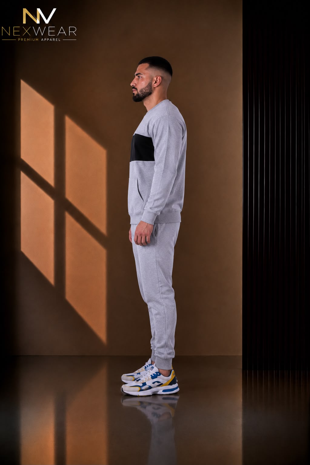 NEXWEAR Men's Premium Front Panel Sweat Suit & Joggers Set
