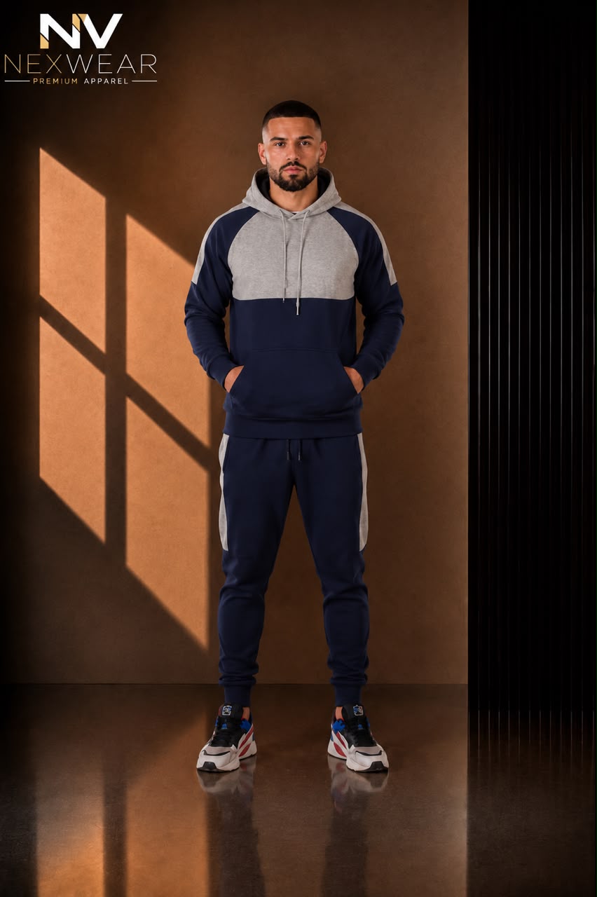 NEXWEAR Men's Premium Shoulder Panel Hoodie Set