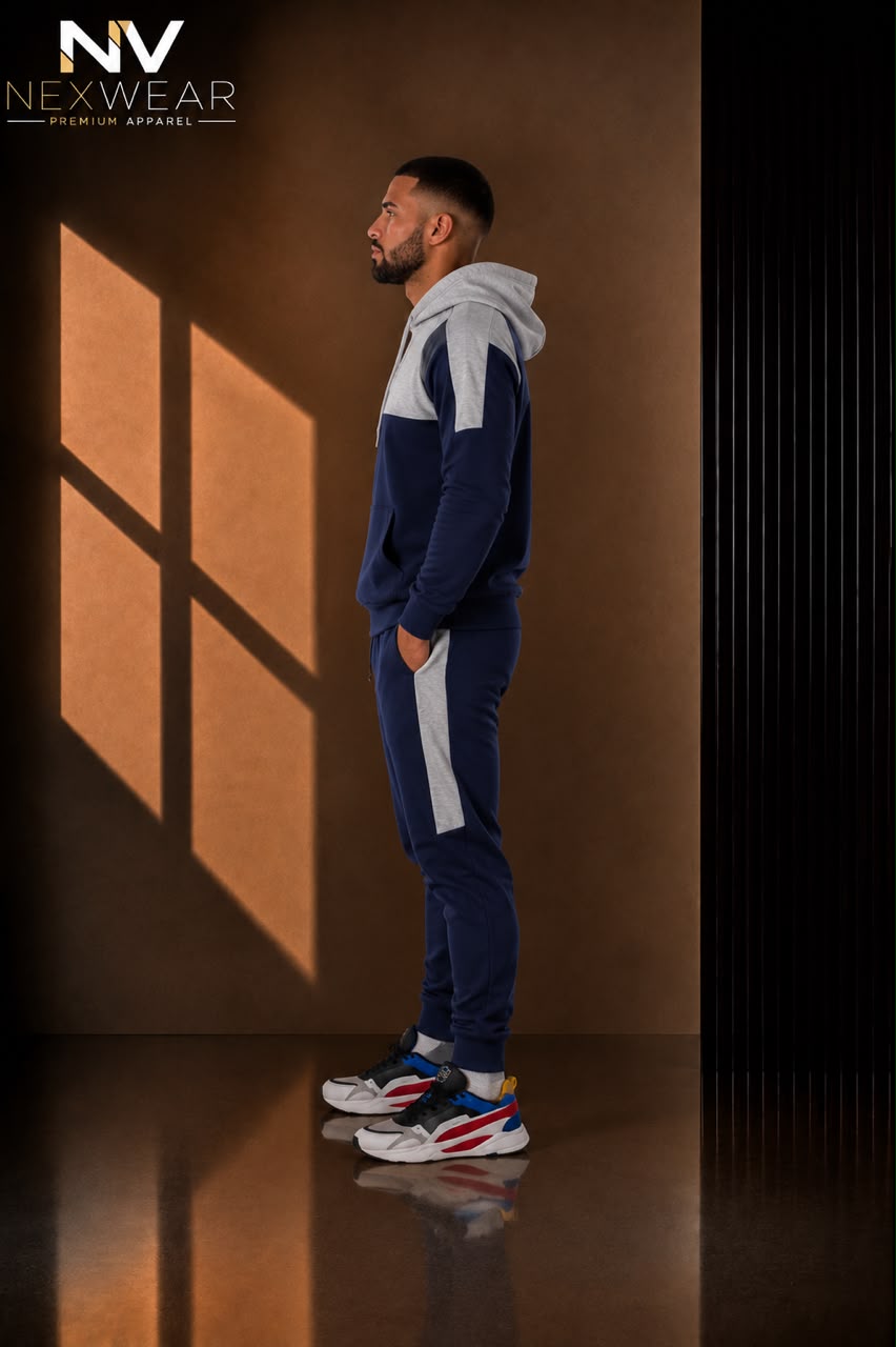 NEXWEAR Men's Premium Shoulder Panel Hoodie Set